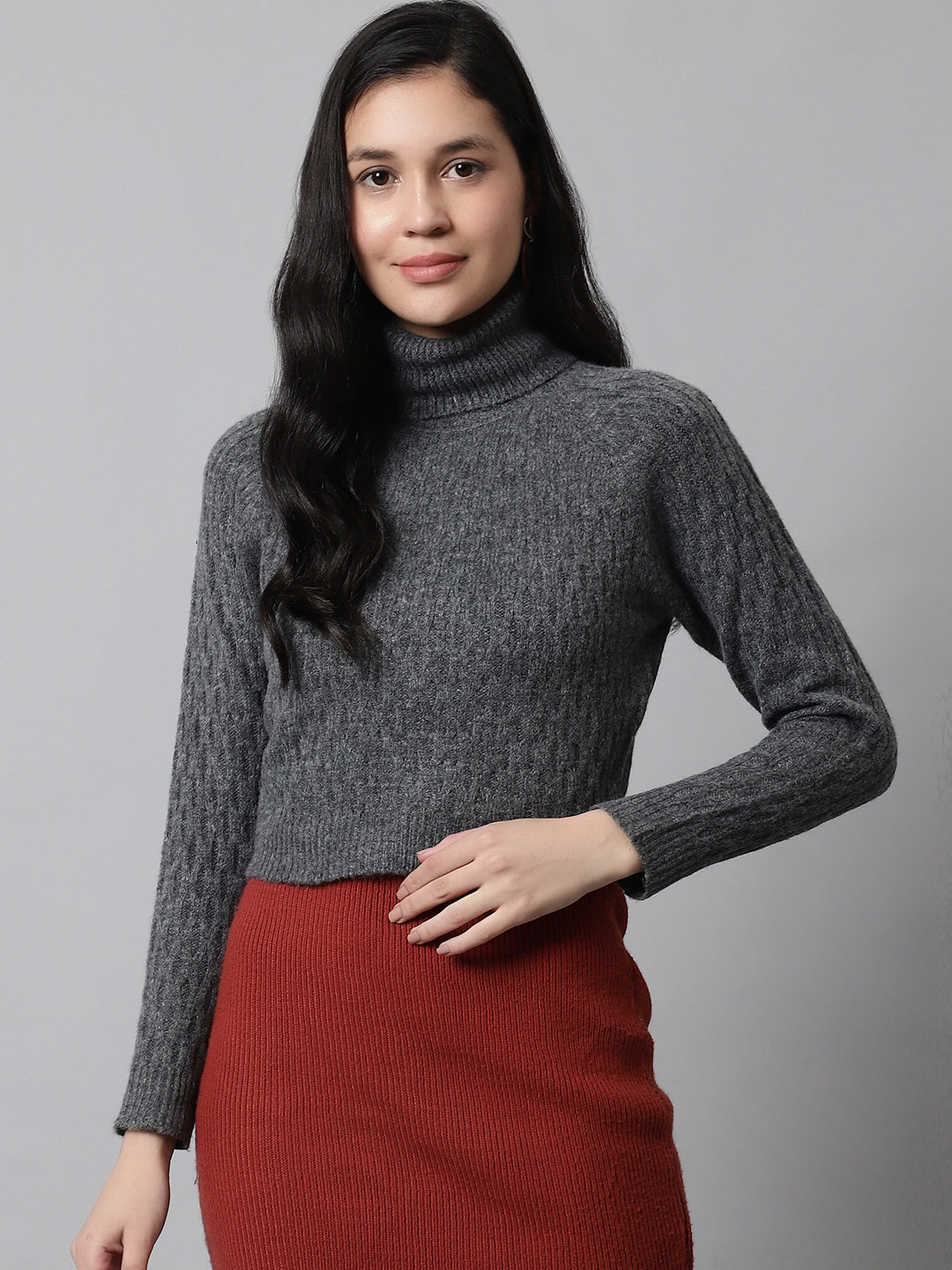 Acrylic High-Neck Full Sleeve Sweater