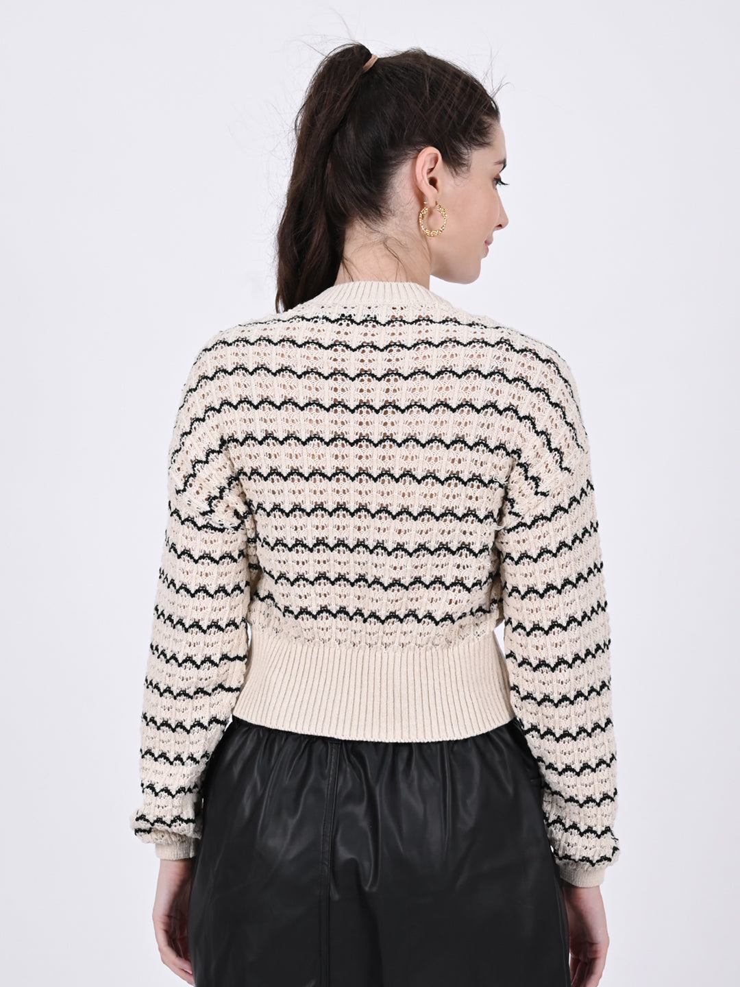 Cotton Full Sleeve Loose Knit Sweater