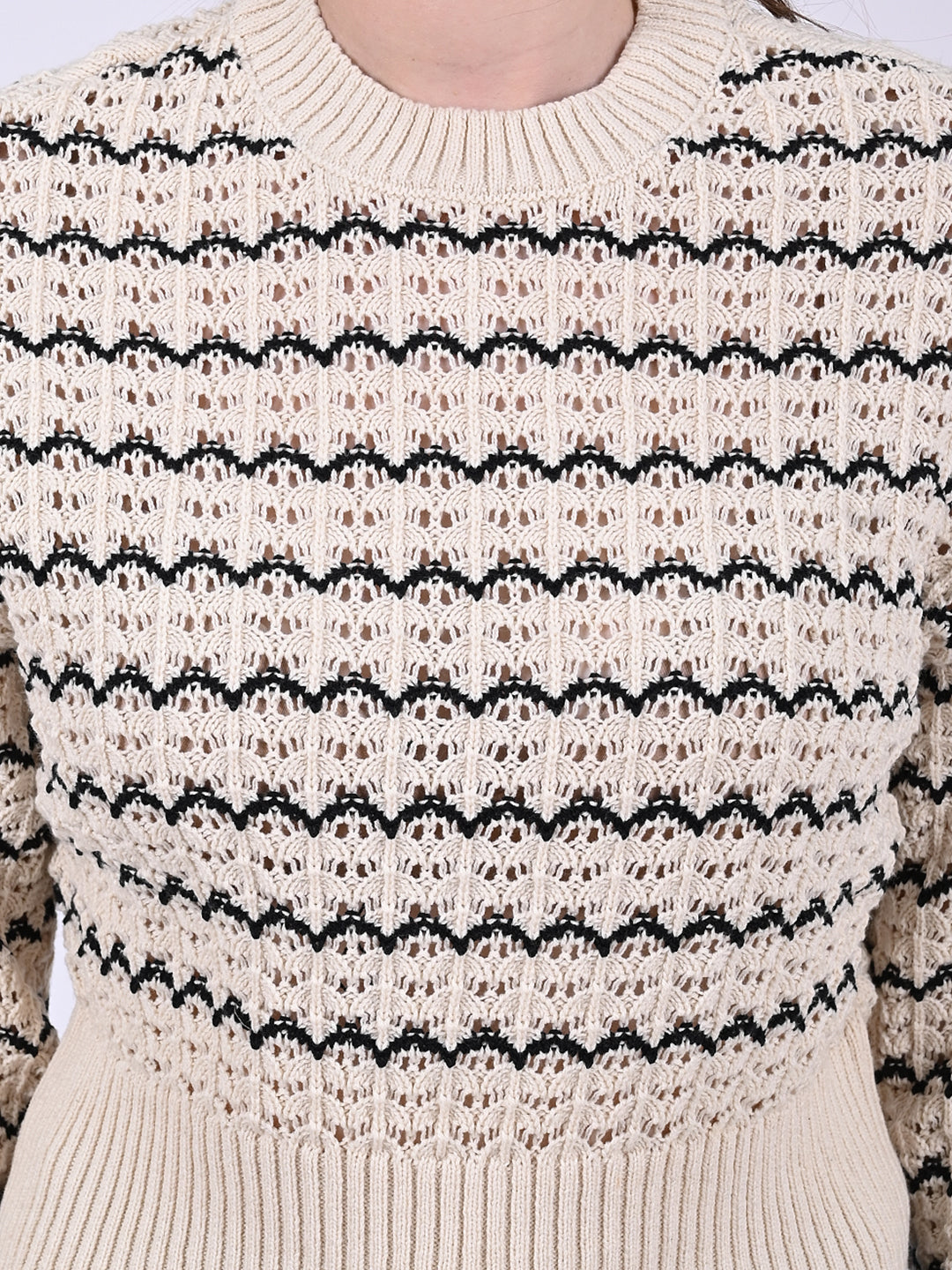 Cotton Full Sleeve Loose Knit Sweater