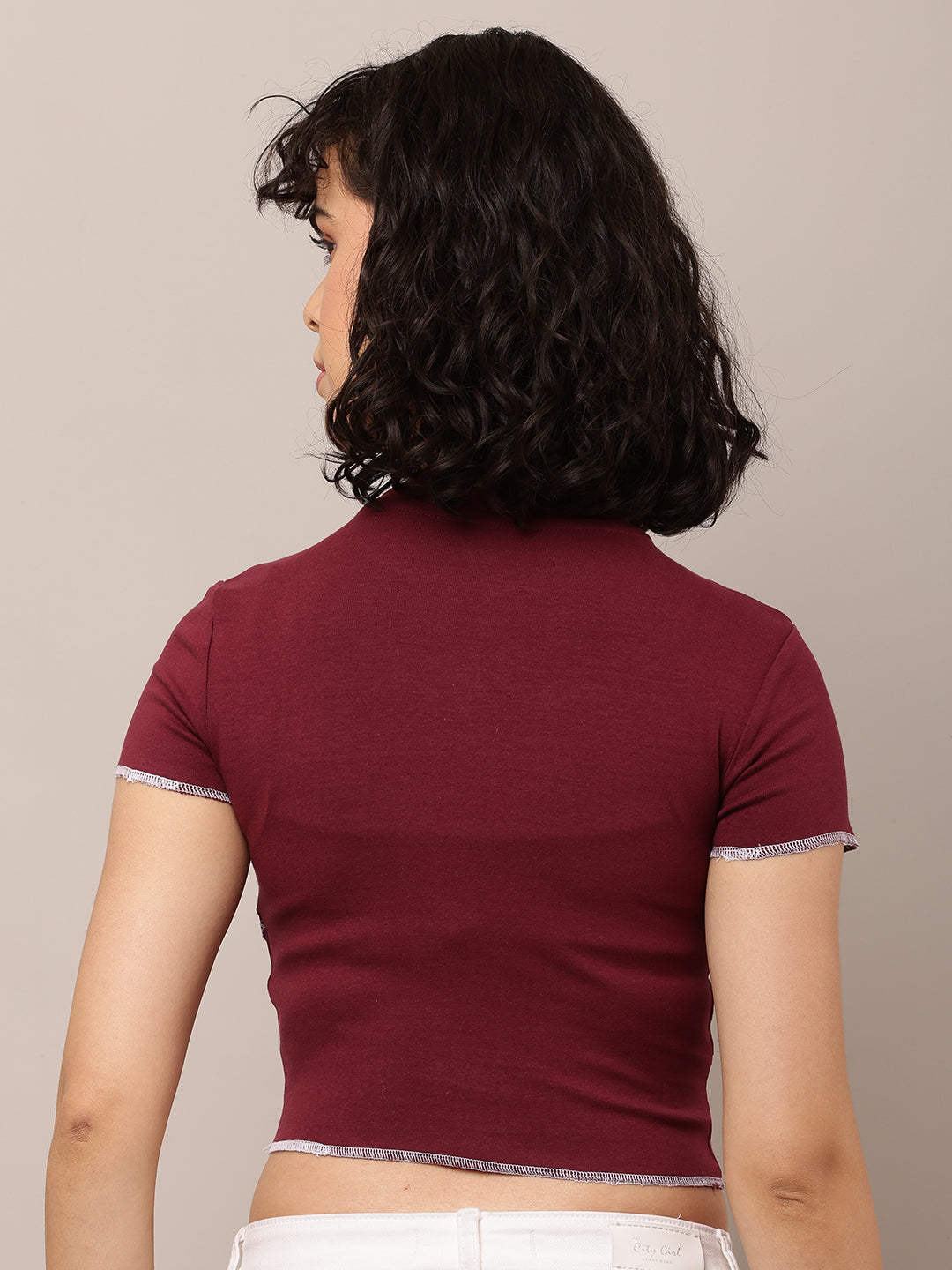 Cotton Wine Graphic Crop Top