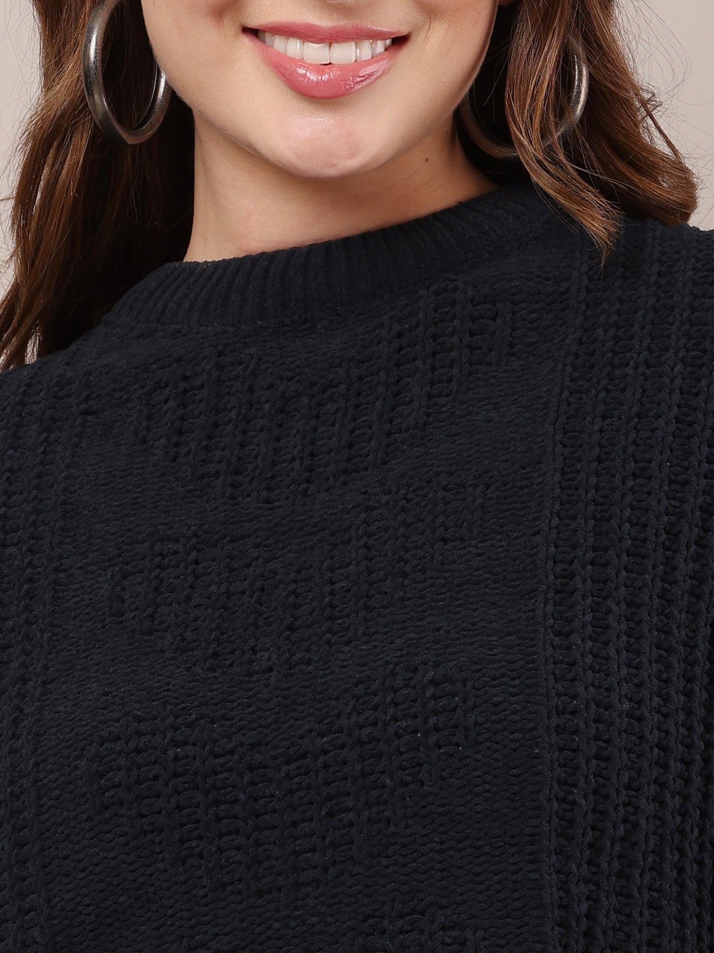Cotton Full Sleeve with Round Neck Dark Blue Sweater