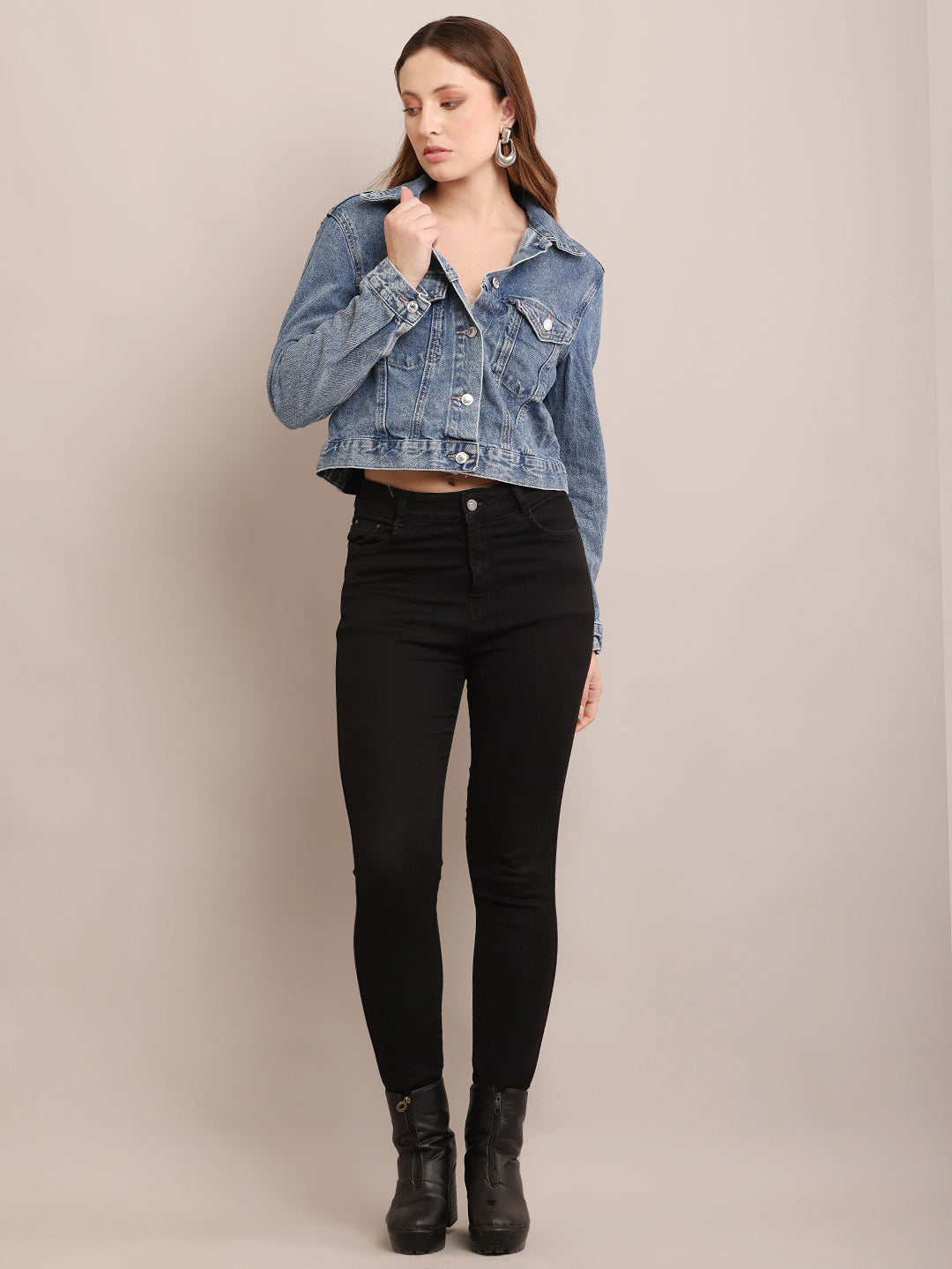 Denim Full Sleeve with Shirt Collar Regular fit Blue Jacket