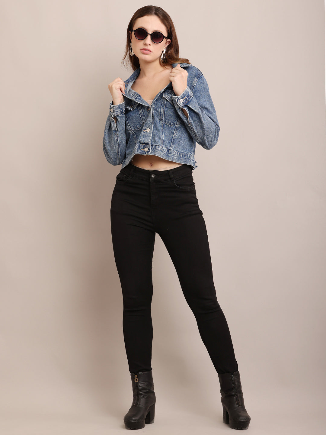 Denim Full Sleeve with Shirt Collar Regular fit Blue Jacket