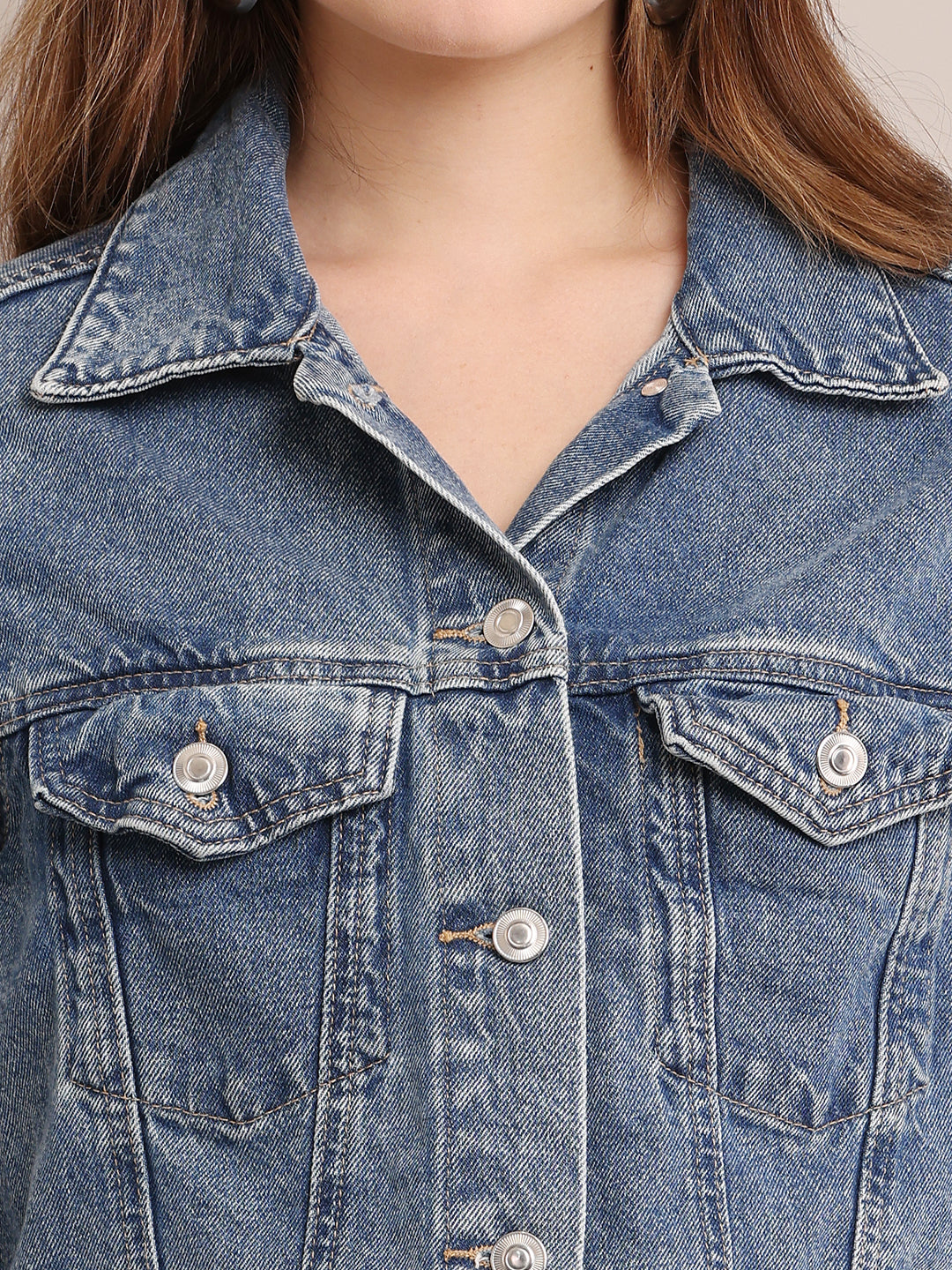 Denim Full Sleeve with Shirt Collar Regular fit Blue Jacket