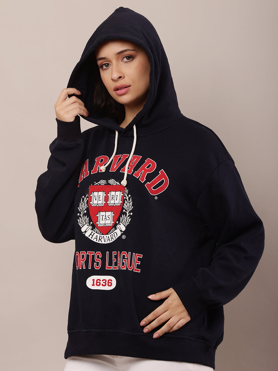 Cotton Full Sleeve with Hooded Dark Blue Sweatshirt