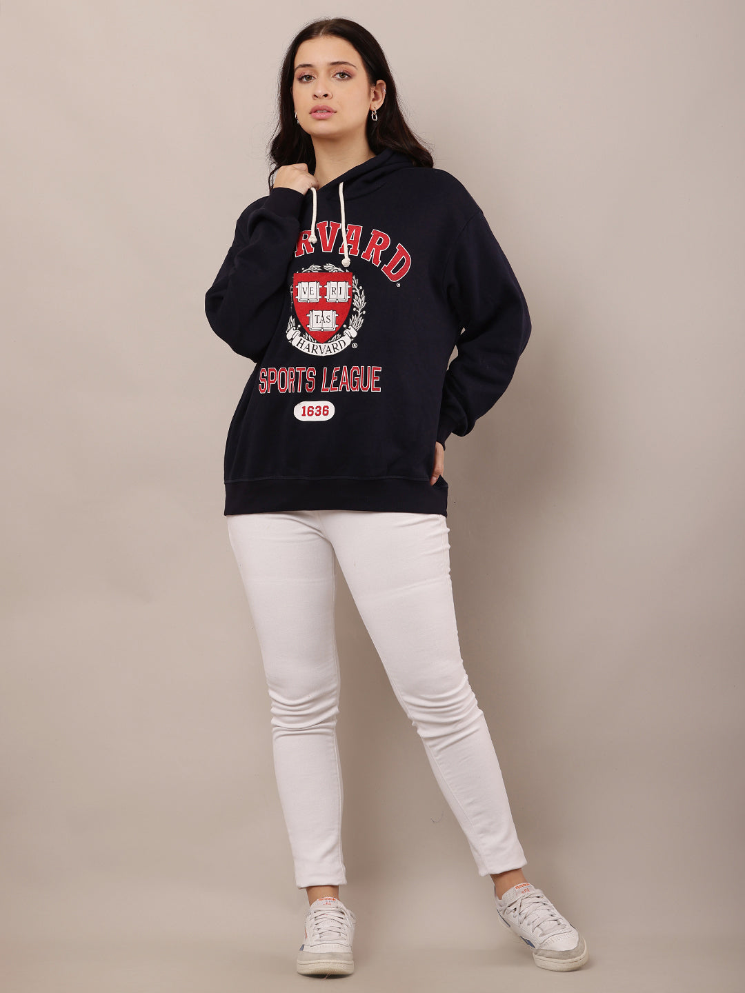 Cotton Full Sleeve with Hooded Dark Blue Sweatshirt
