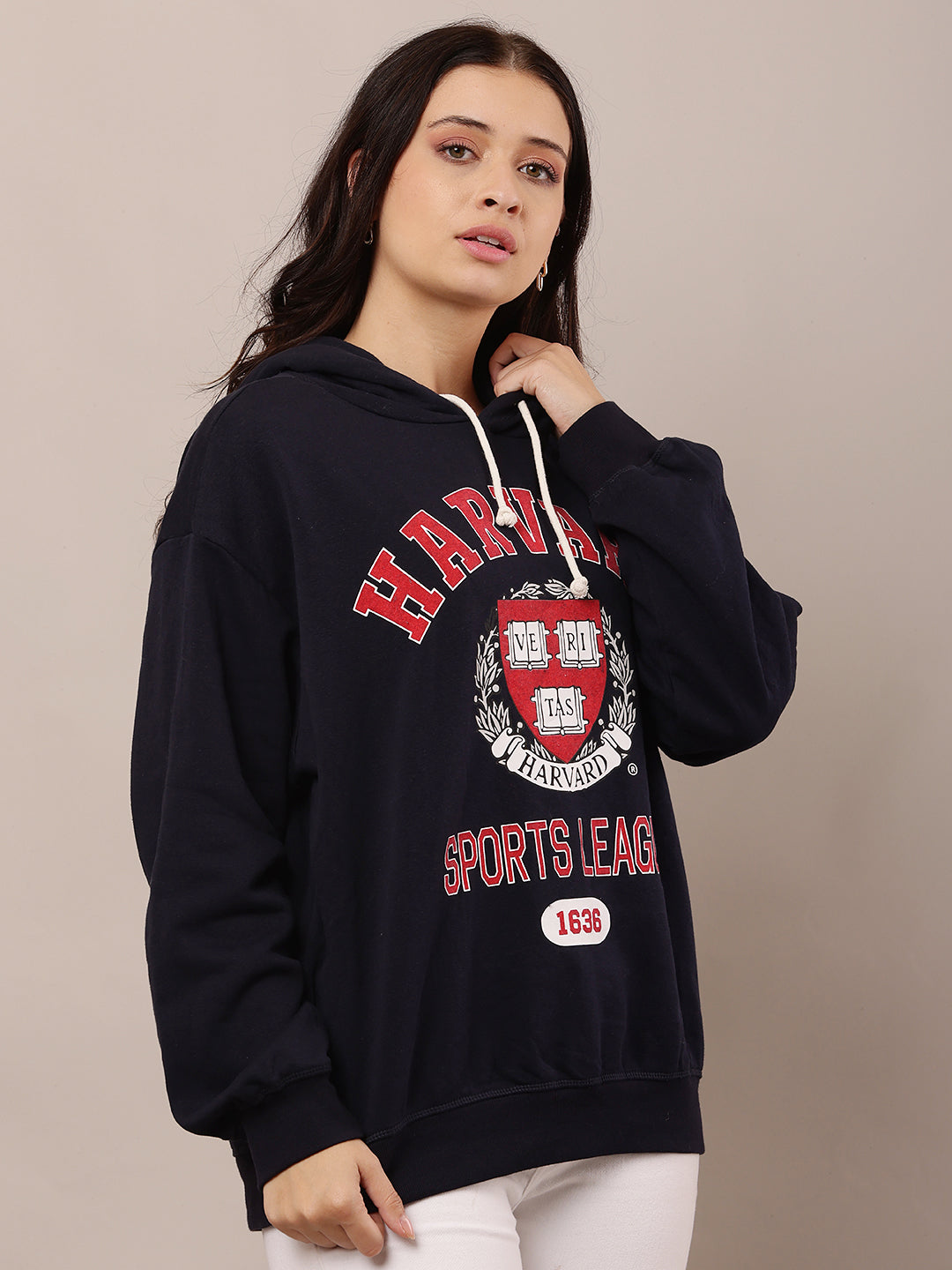 Cotton Full Sleeve with Hooded Dark Blue Sweatshirt
