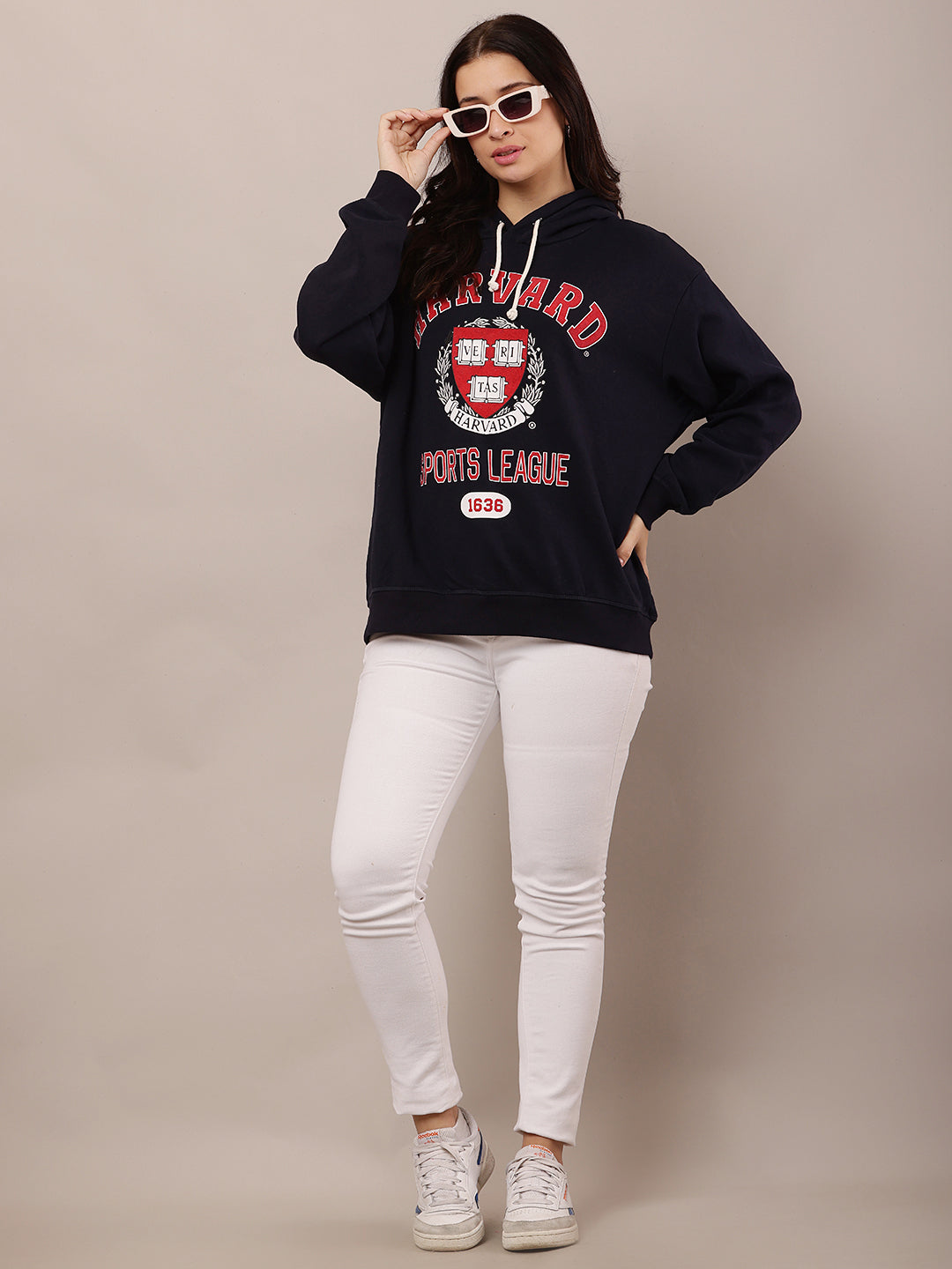 Cotton Full Sleeve with Hooded Dark Blue Sweatshirt