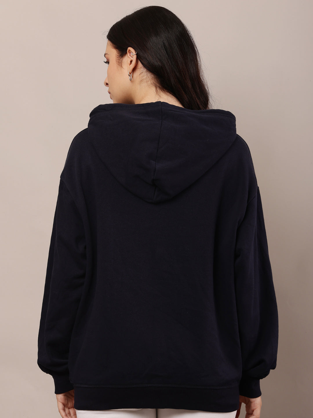 Cotton Full Sleeve with Hooded Dark Blue Sweatshirt
