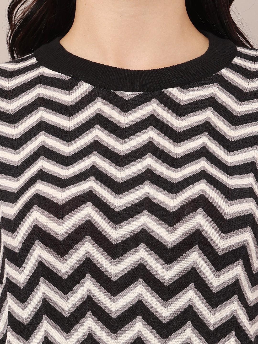 Viscose Full Sleeve with Round Neck Geometric Print Bodycon Dress