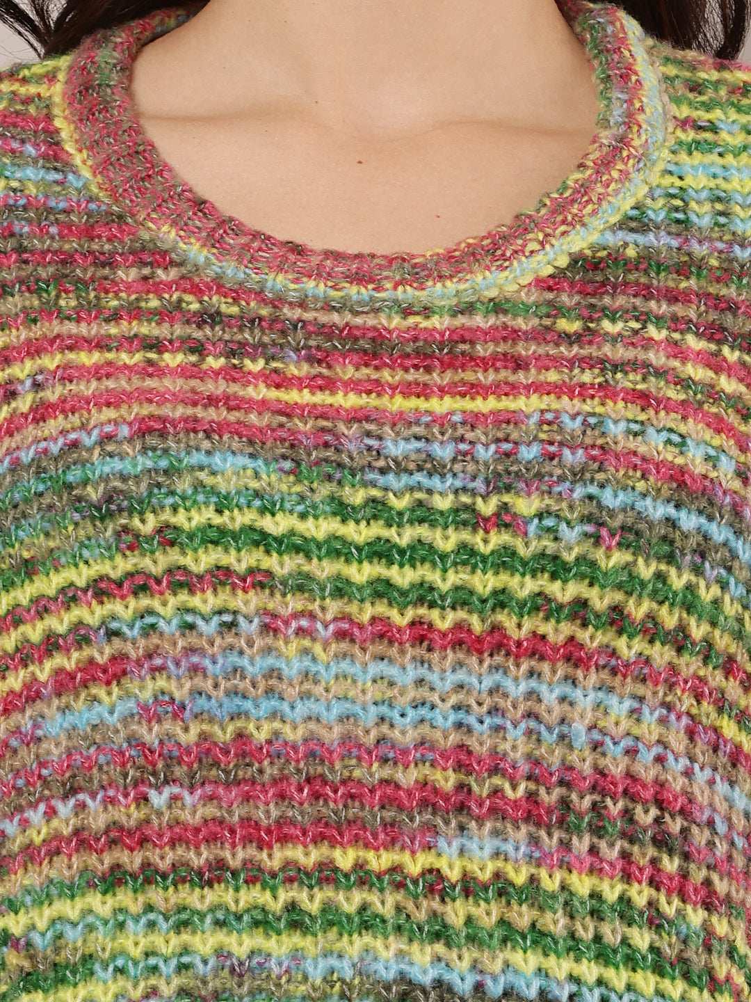 Wool Full Sleeve with Round Neck Multicolour sweater