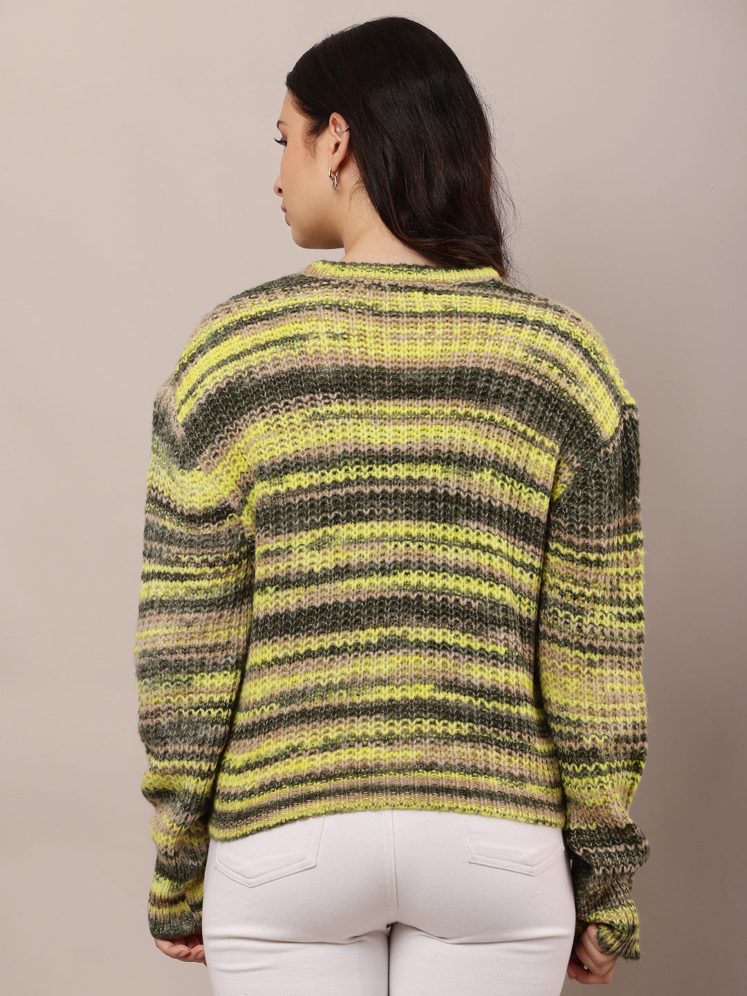 Wool Full Sleeve with Round Neck Yellow sweater