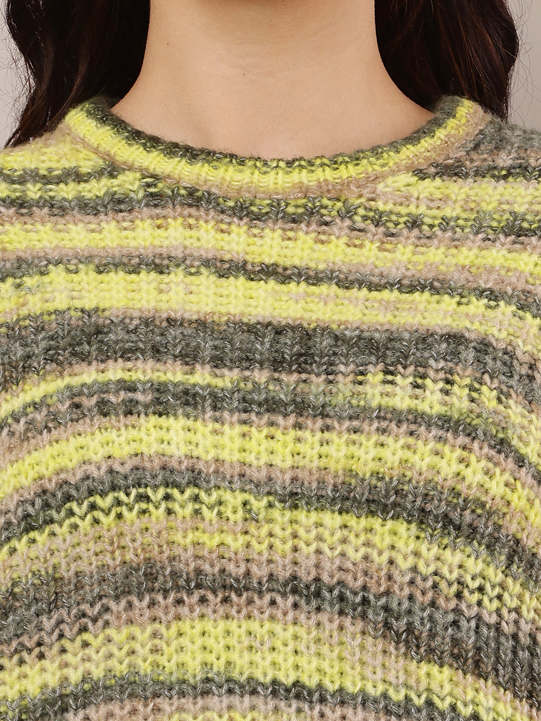 Wool Full Sleeve with Round Neck Yellow sweater