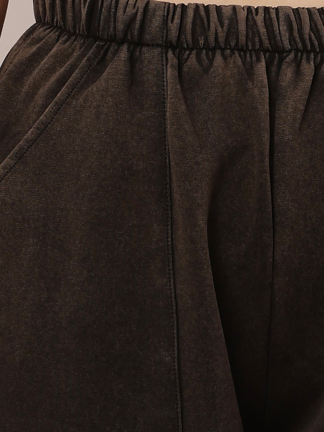 Cotton Elastic Waistband Comfort Fit, Dark Grey Trouser