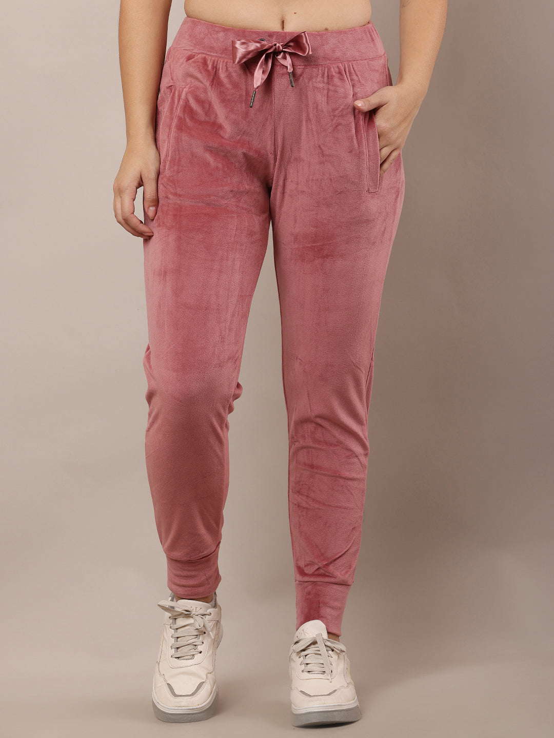 Polyester Elastic Waist with drawstring Winter Soft & Warm Light Wine Pyjama