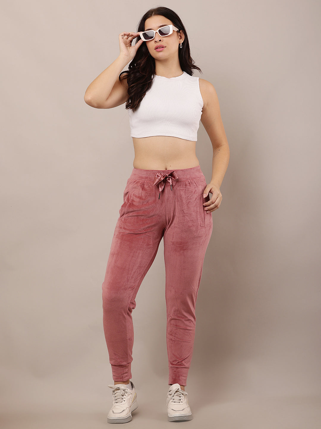 Polyester Elastic Waist with drawstring Winter Soft & Warm Light Wine Pyjama