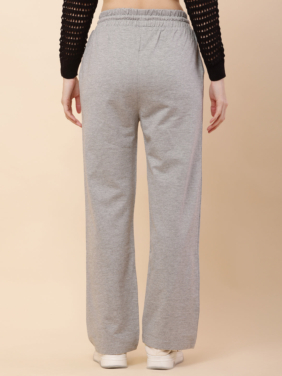 Cotton Elastic with Drawstring Grey Trouser