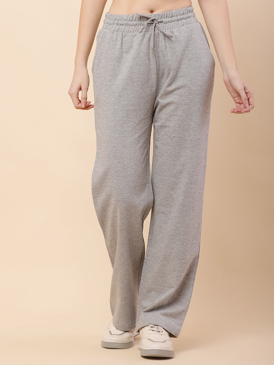 Cotton Elastic with Drawstring Grey Trouser