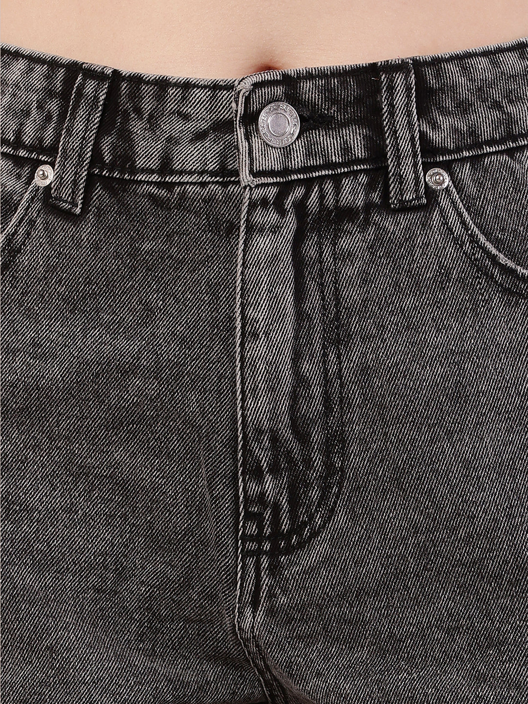 Cotton Light-Wash Light Blue Denim Shorts
