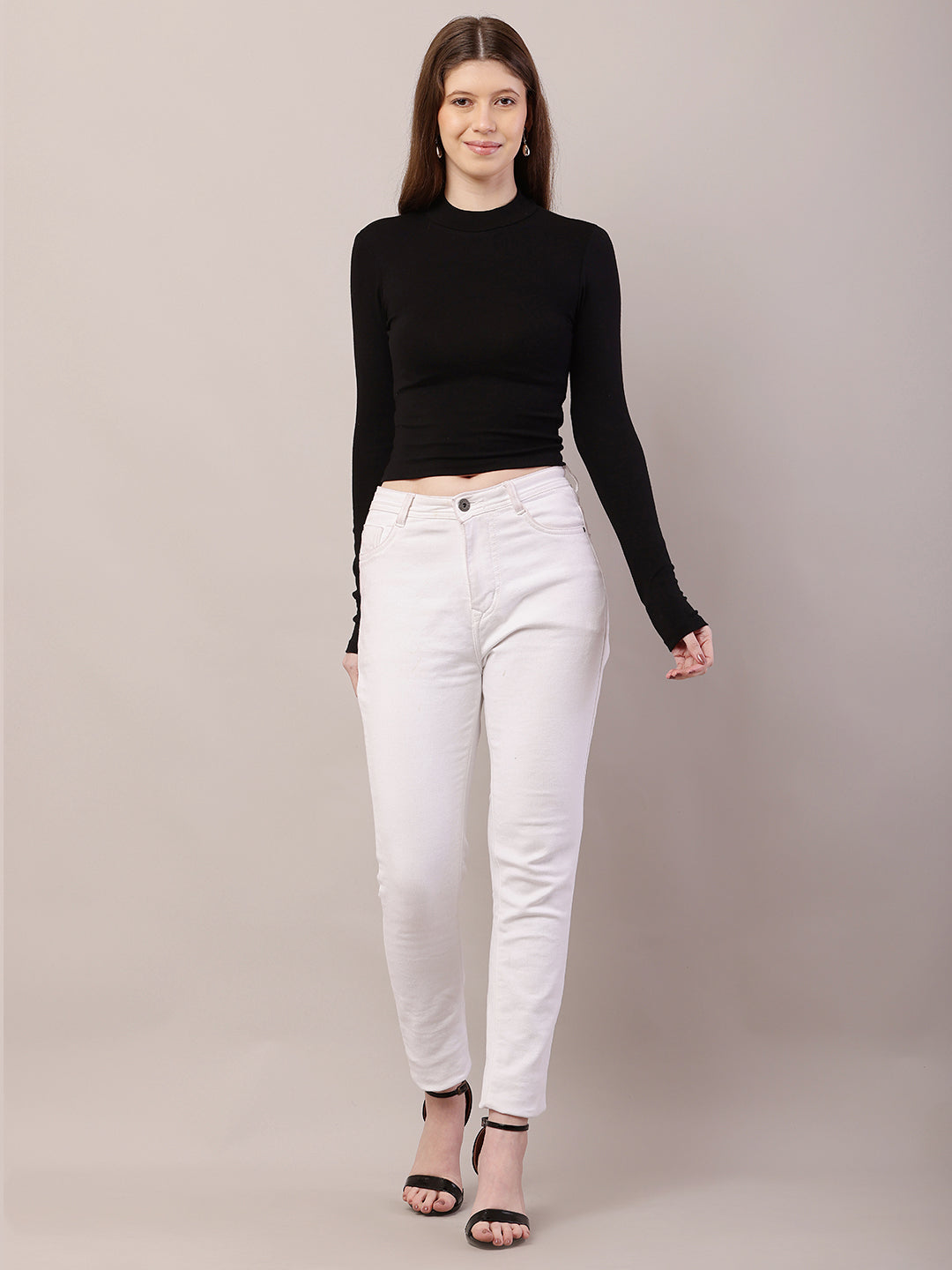 Acrylic Turtle Neck with Full Sleeve Black Sweater