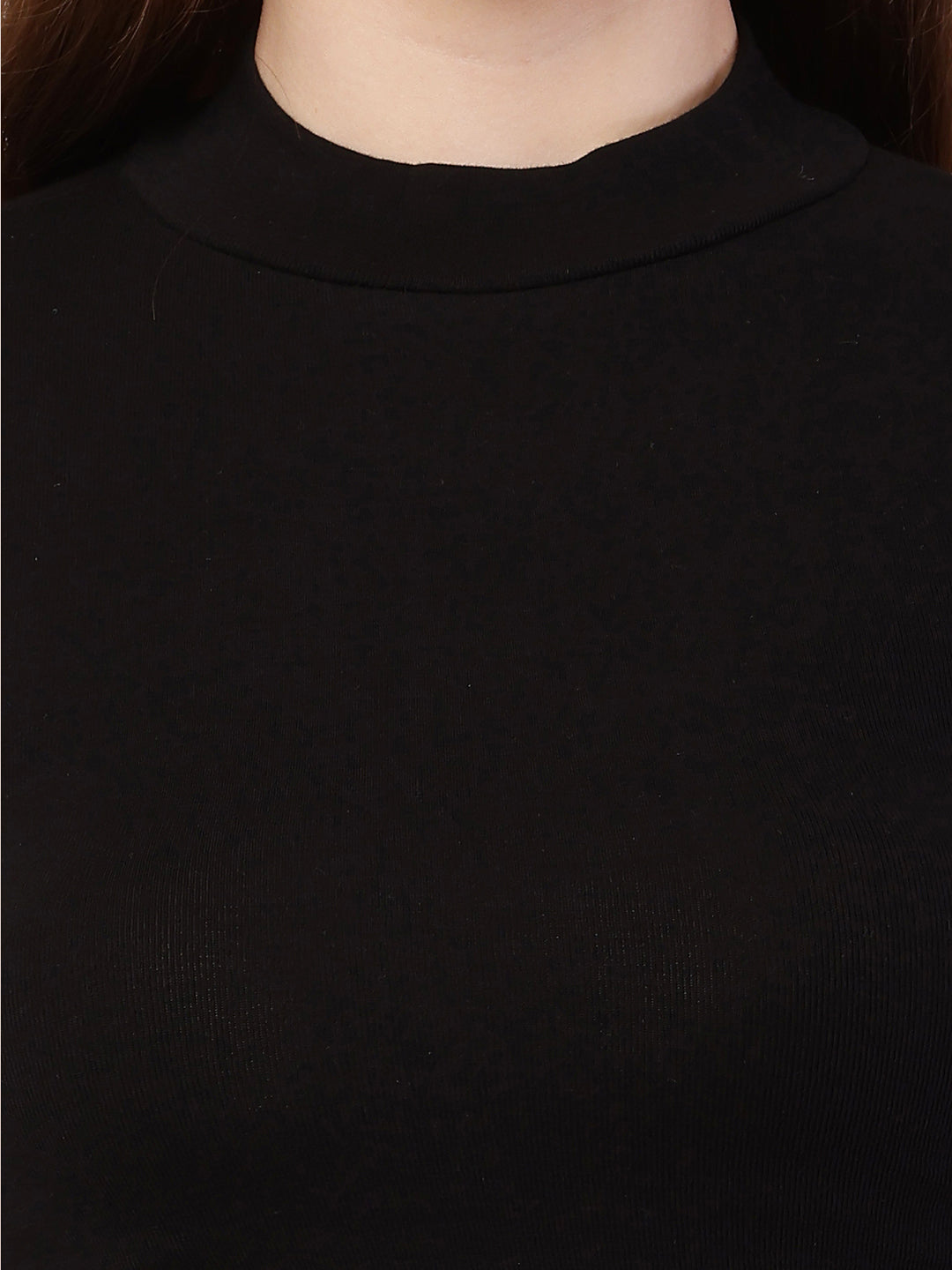 Acrylic Turtle Neck with Full Sleeve Black Sweater