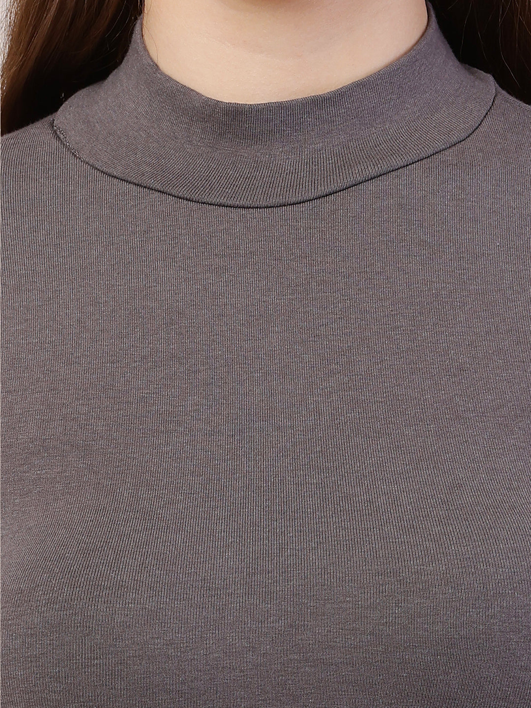 Acrylic Turtle Neck with Full Sleeve Grey Sweater