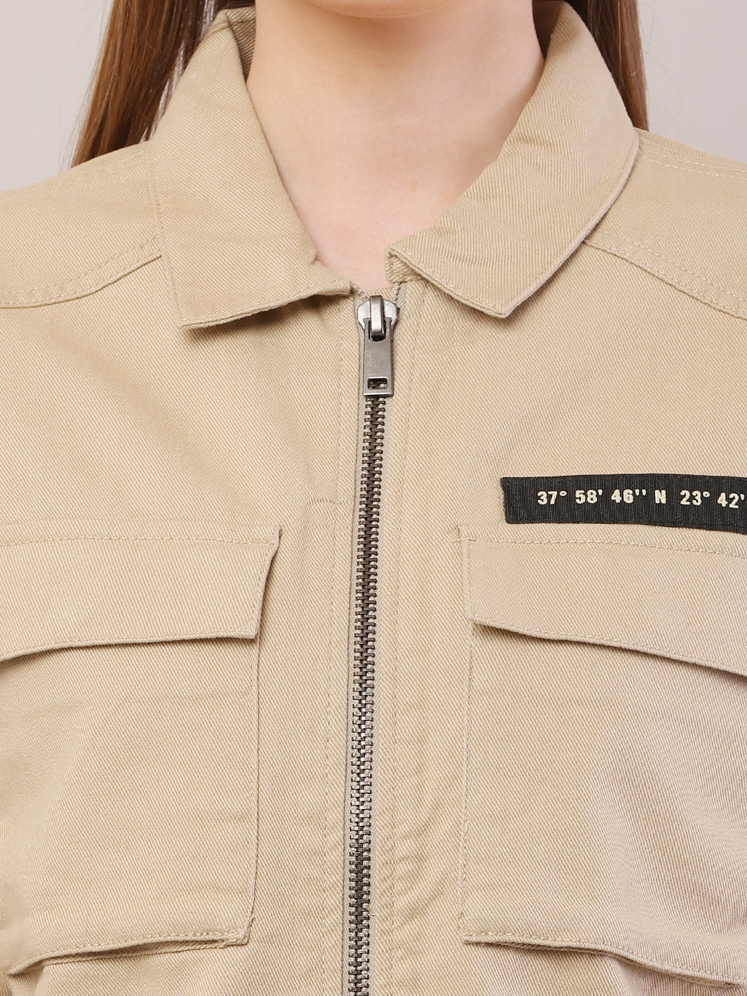 Cotton Full Sleeve with Shirt Collar Brown Jacket