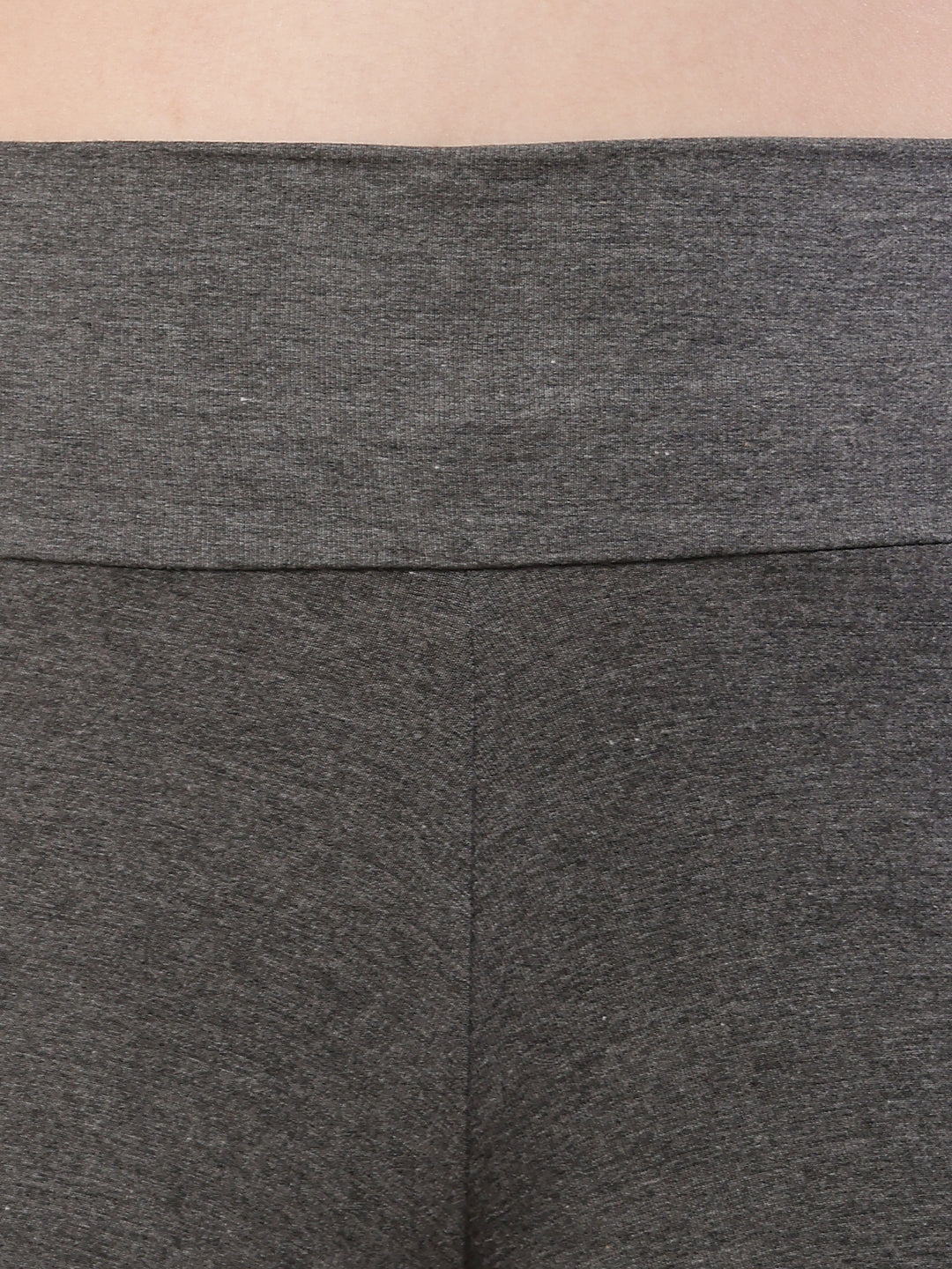 Cotton High-waist Solid Fleece Warm Grey Trouser