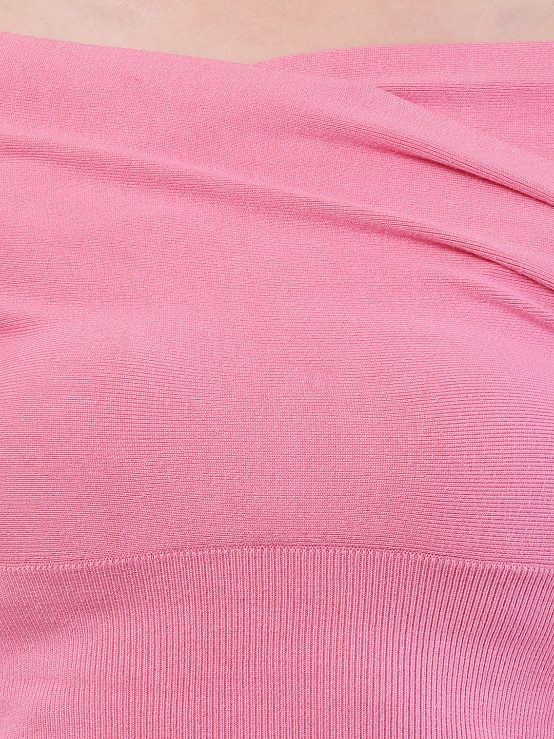 Viscose Full Sleeve with off-shoulder Pink Top