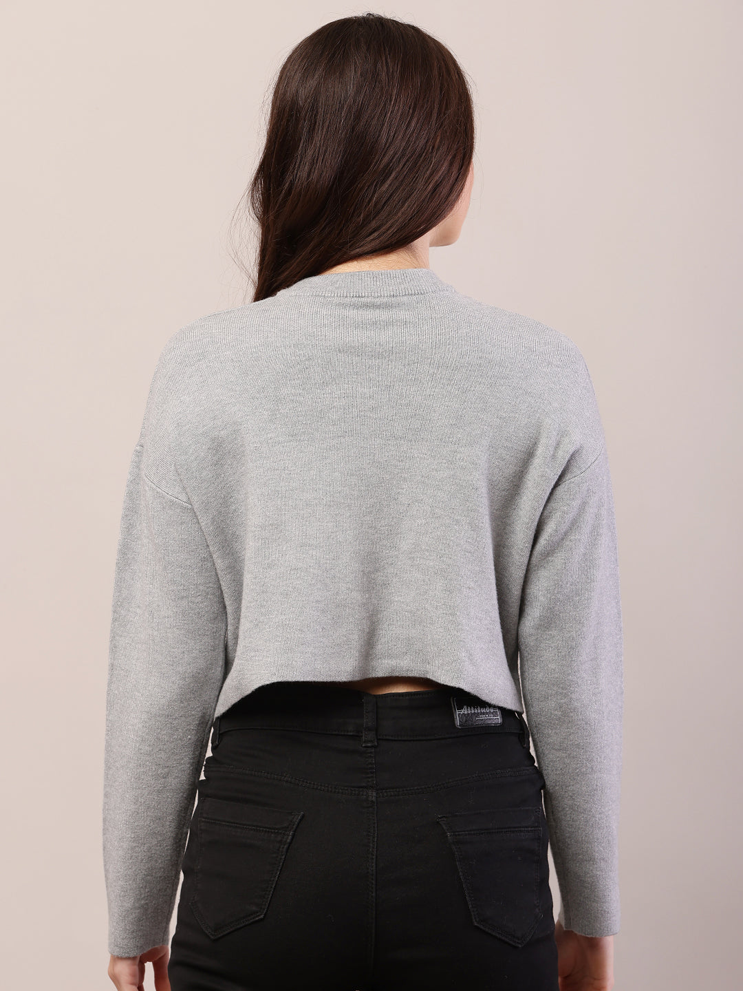 Viscose Full Sleeve with Round Neck Grey Sweater