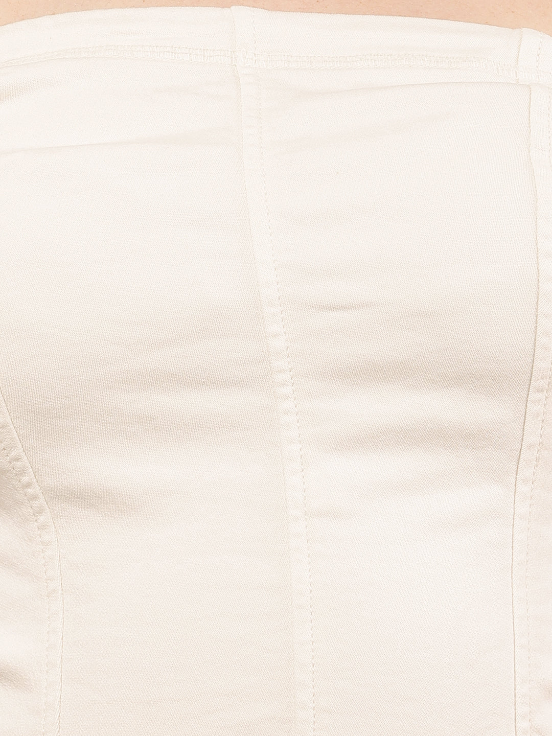 Cotton Sleeveless with off-Shoulder Cream Tube Top