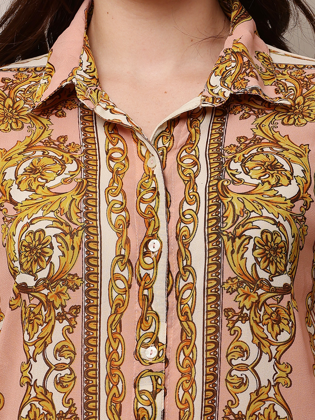 Polyester Full Sleeve with Shirt Collar Printed Multicolour Shirt