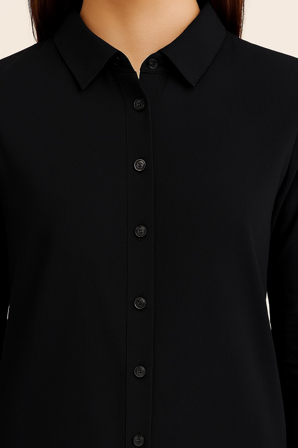 Black Cotton Longline Shirt Tunic
