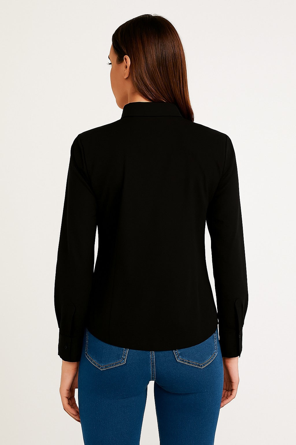 Cotton Classic Black Cotton Button-Up Shirt