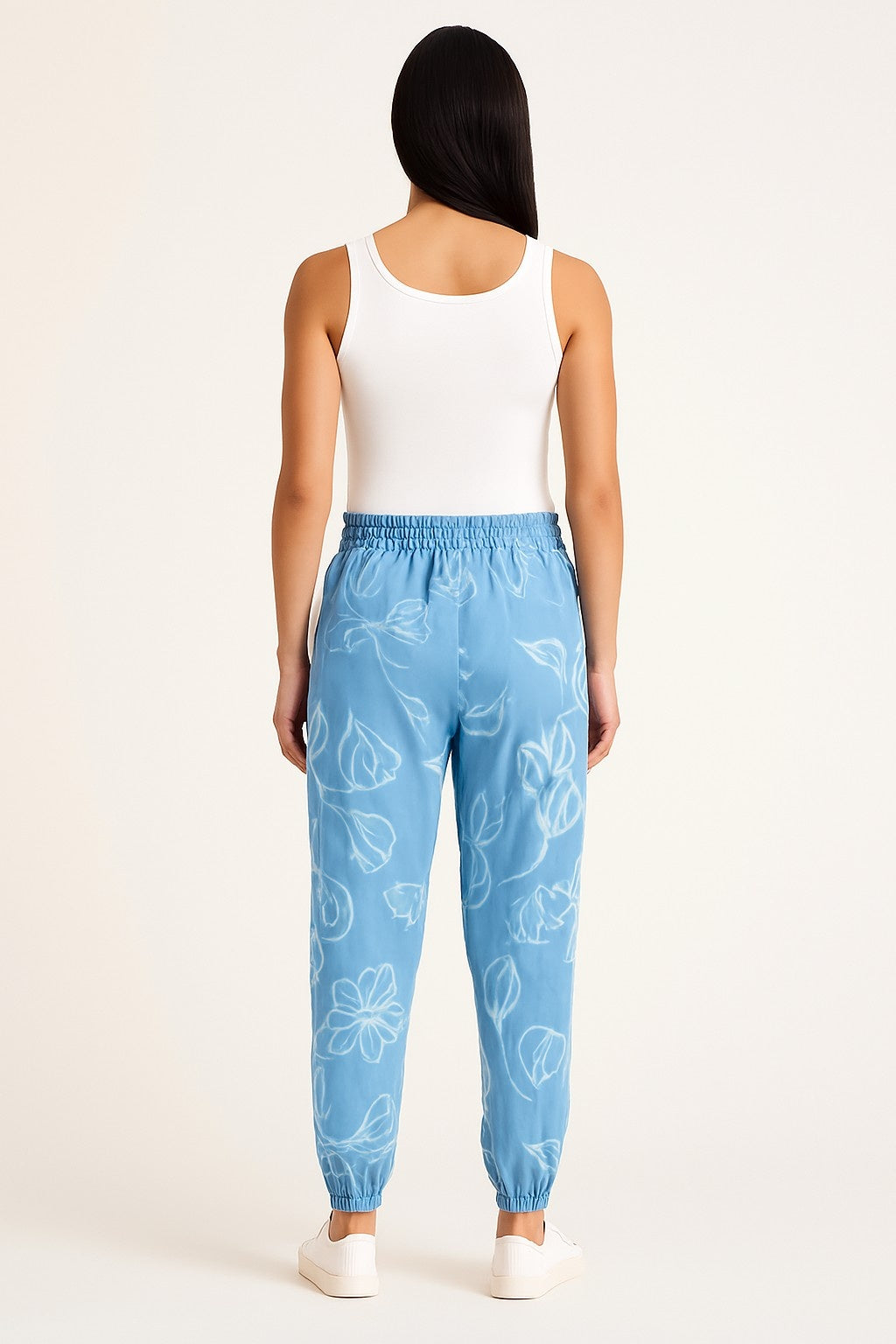 Sky Blue Cotton Jogger Pants with 4 Pockets