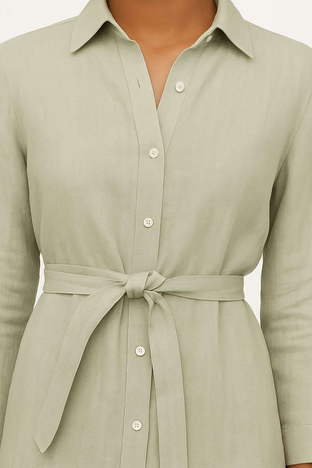 Light Grey Cotton Shirt Dress