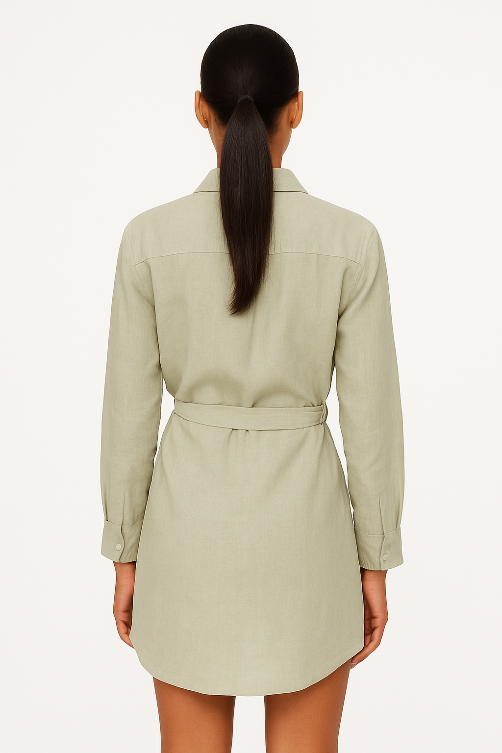 Light Grey Cotton Shirt Dress