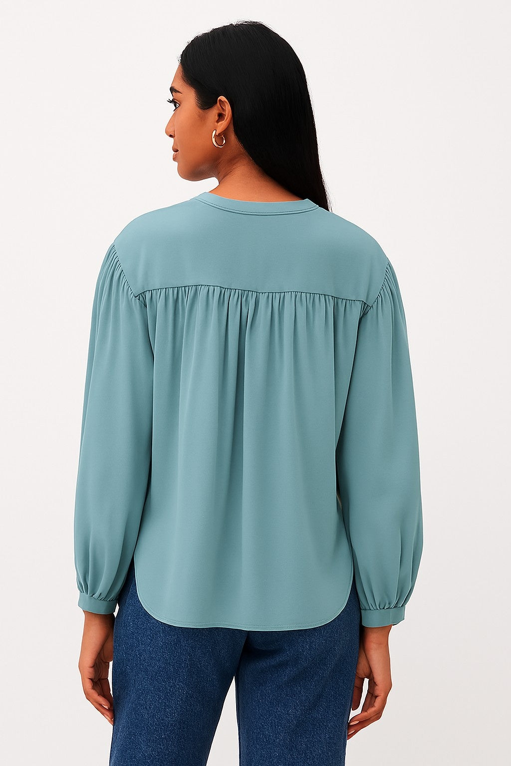 Sea Green Cotton Loose Fit Top
