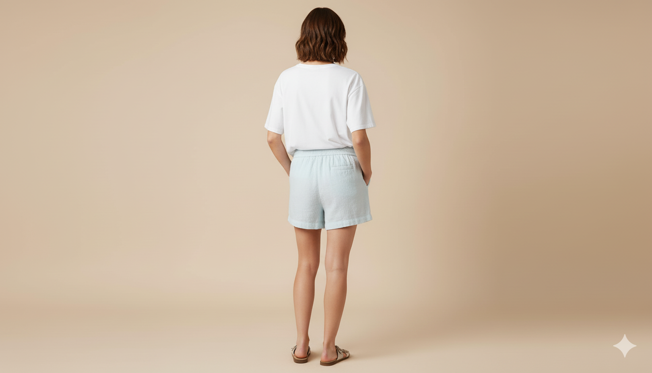 Light Sea Green Cotton Shorts