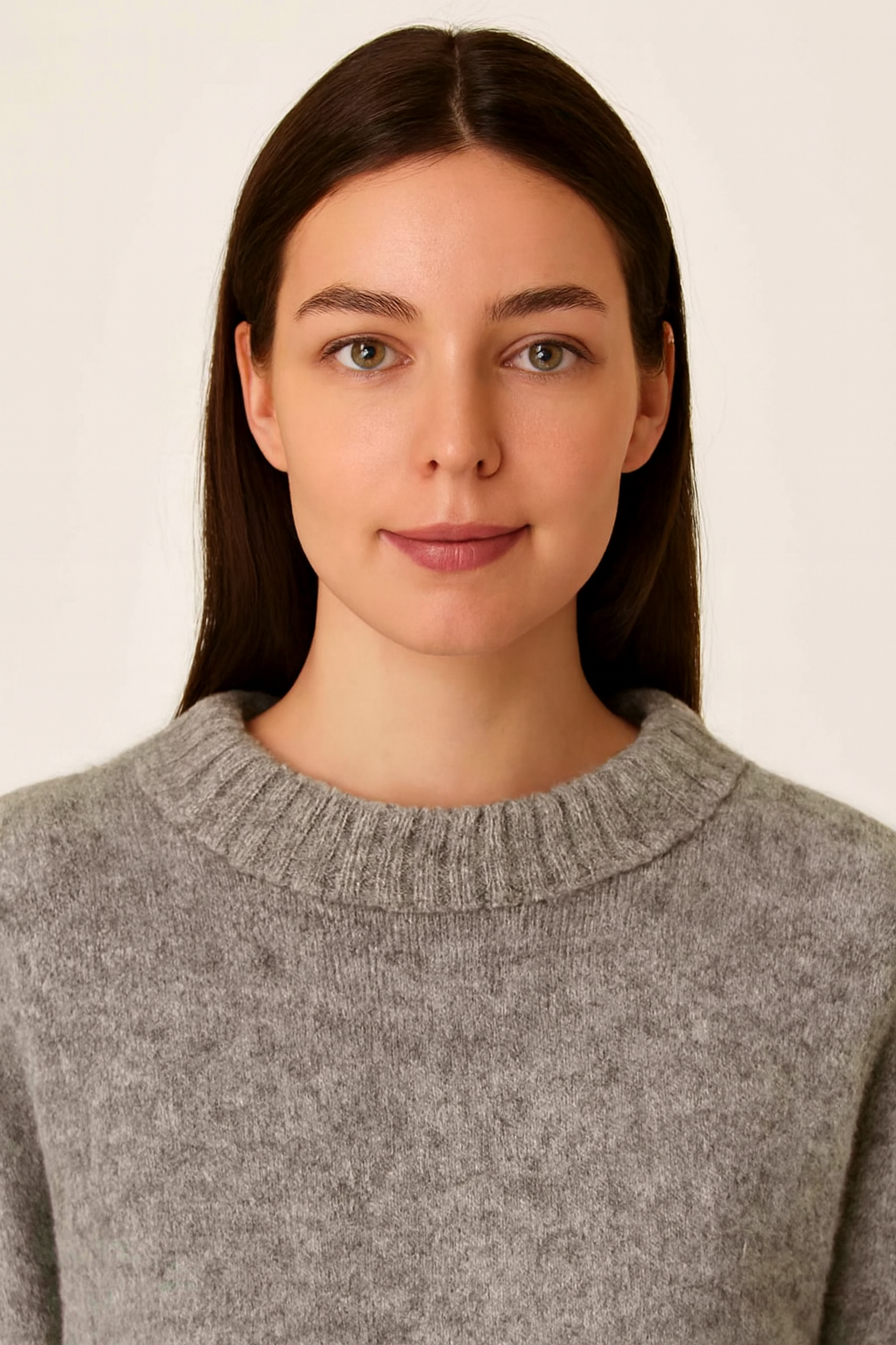 Acrylic Grey Drop-Shoulder Knit Sweater