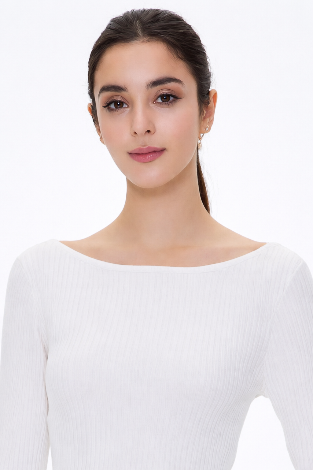 Off-White Ribbed Sweater | Full Sleeve Slim Fit Knit Sweater | Soft & Comfortable