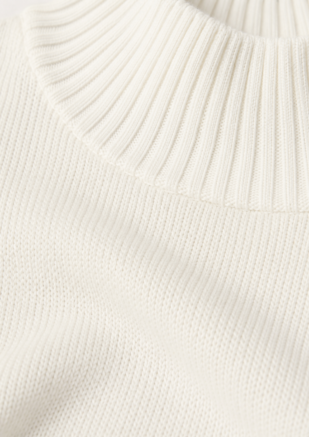 Off White Mock Neck Knit Sweater | Loose Fit Drop Shoulder Pullover | Full Sleeve Winter Casual Top | Soft Acrylic Blend