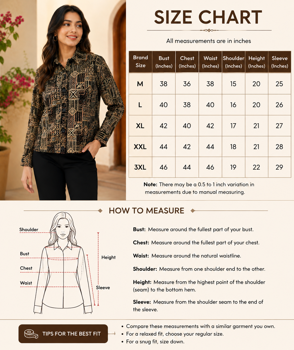 NoBarr Women's Full Sleeve Jacket | 100% Polyester | Loose Fit Casual Button-Down Shirt Collar Jacket