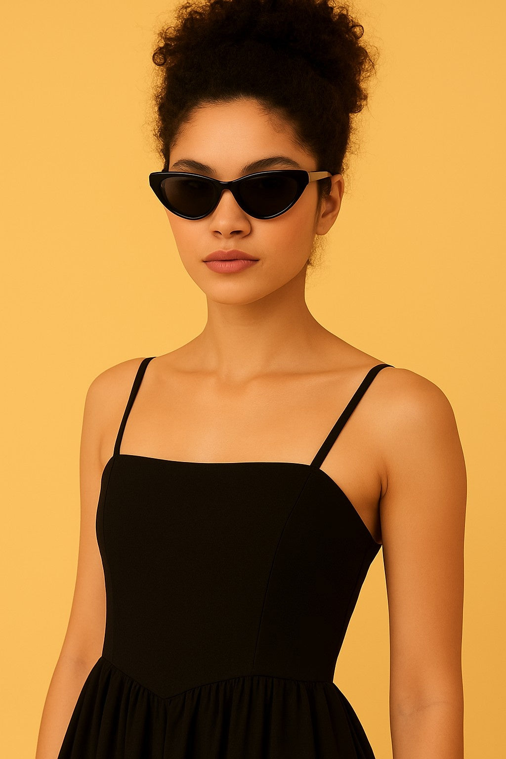 Cotton Black Balloon Dress
