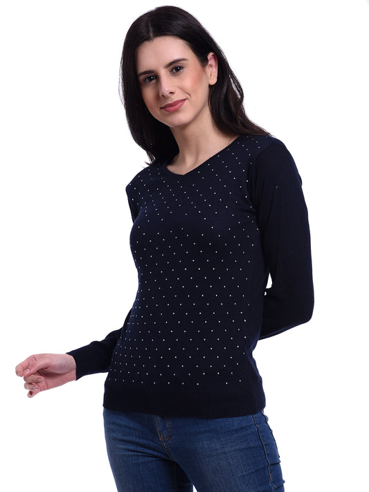 blue stone V neck sweater