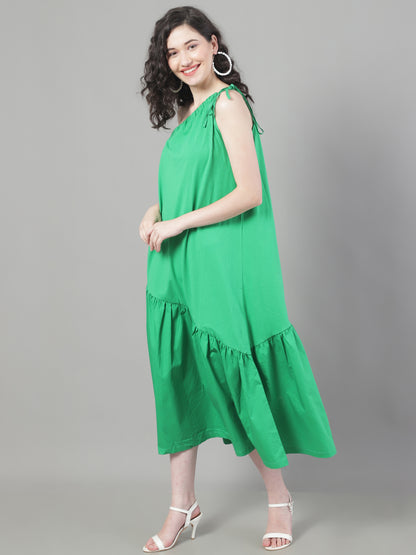 Cotton One Side Shoulder Asymmetric Dress