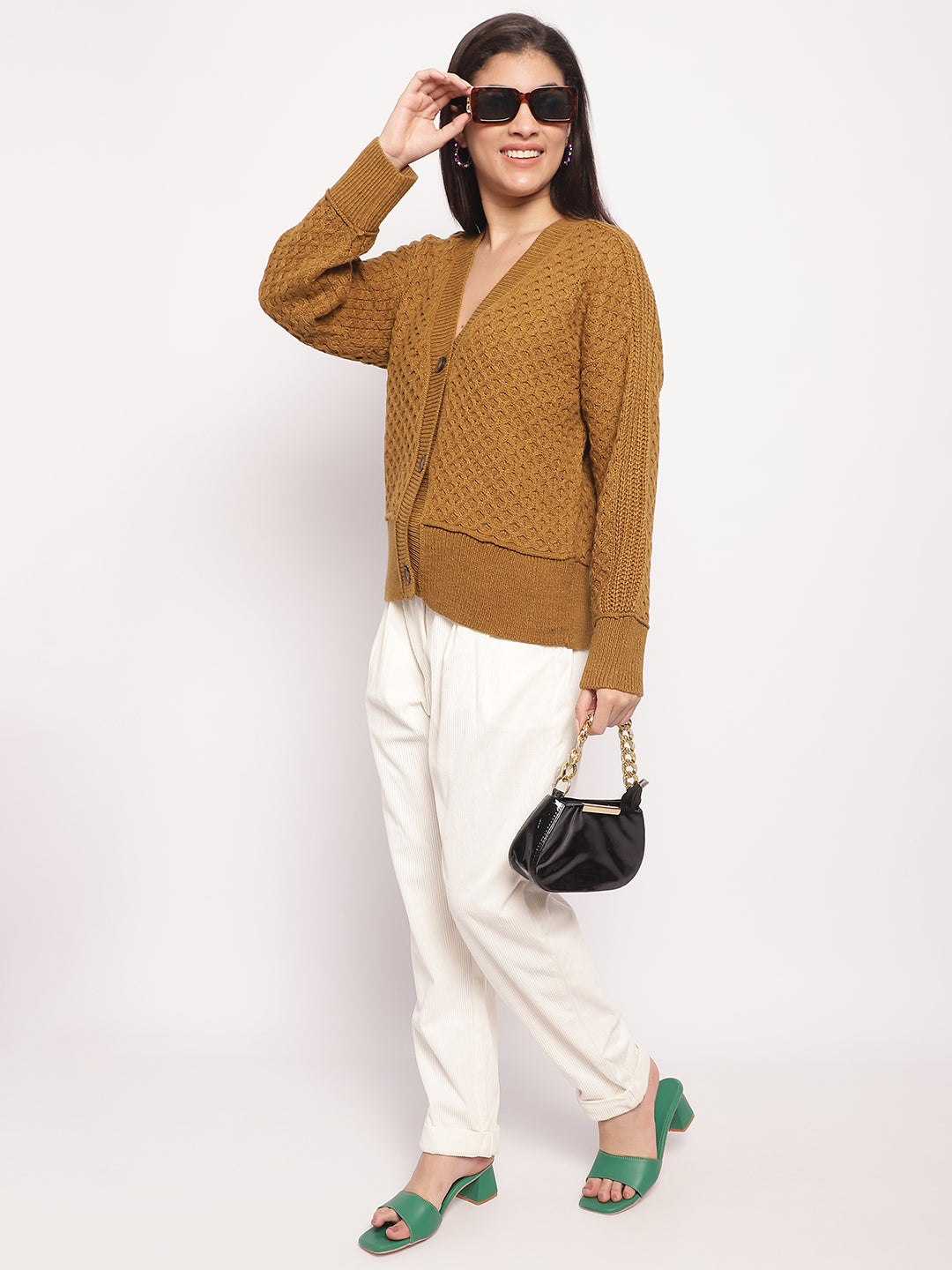 Regular Fit Polyester 2 Pocket Cream Trouser