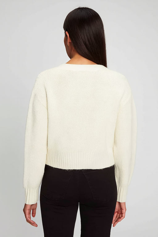 Open Front Buttons Closure White Cardigan