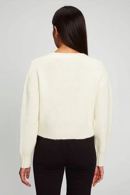 Open Front Buttons Closure White Cardigan