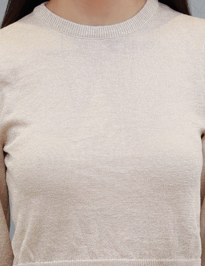 Viscose Long Sleeve with Round Neck Golden Top
